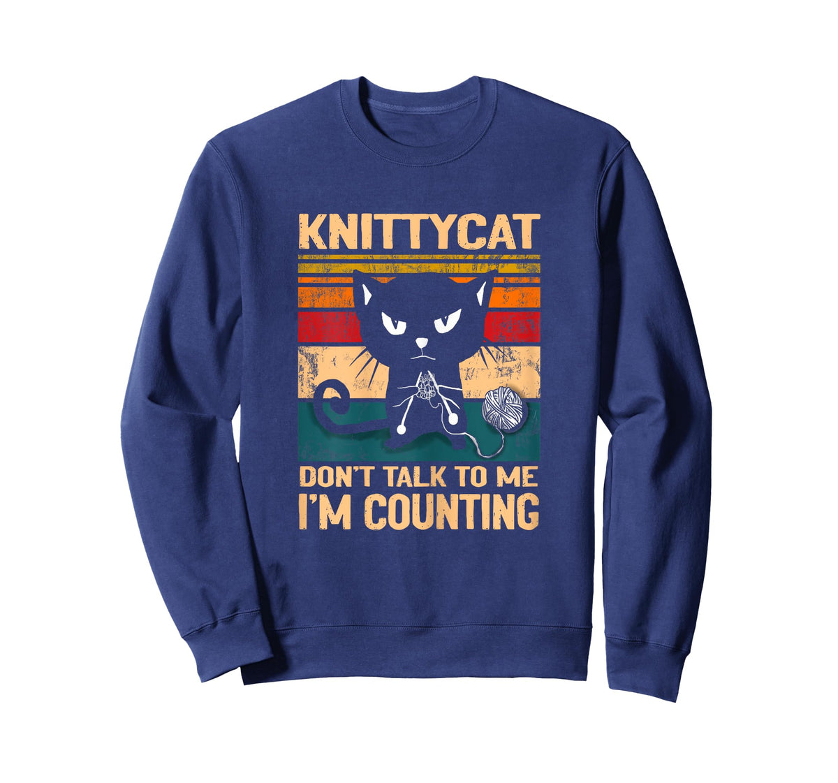Black Cat Dont talk to me I´m counting Knitting Lover Knit T-Shirt for Women