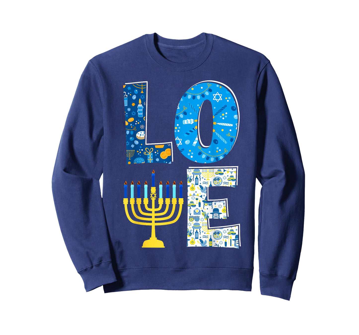 Love Cute Hanukkah Decoration Menorah Pajama Matching Family T-Shirt