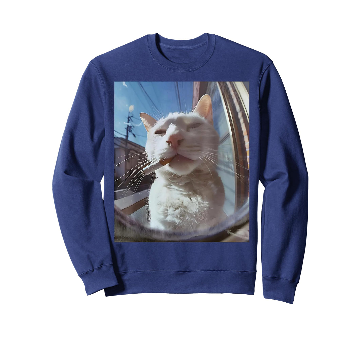 Funny Smoking Cat Meme T-Shirt for Men Women