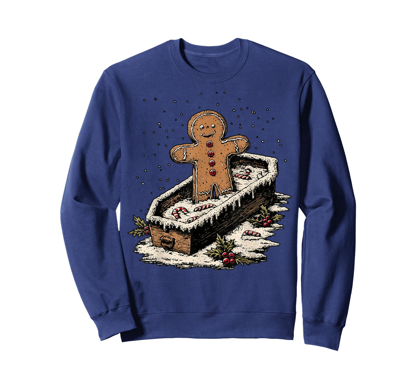 Creepy Gingerbread Goth Winter Humor Gothic Christmas Snowy T-Shirt