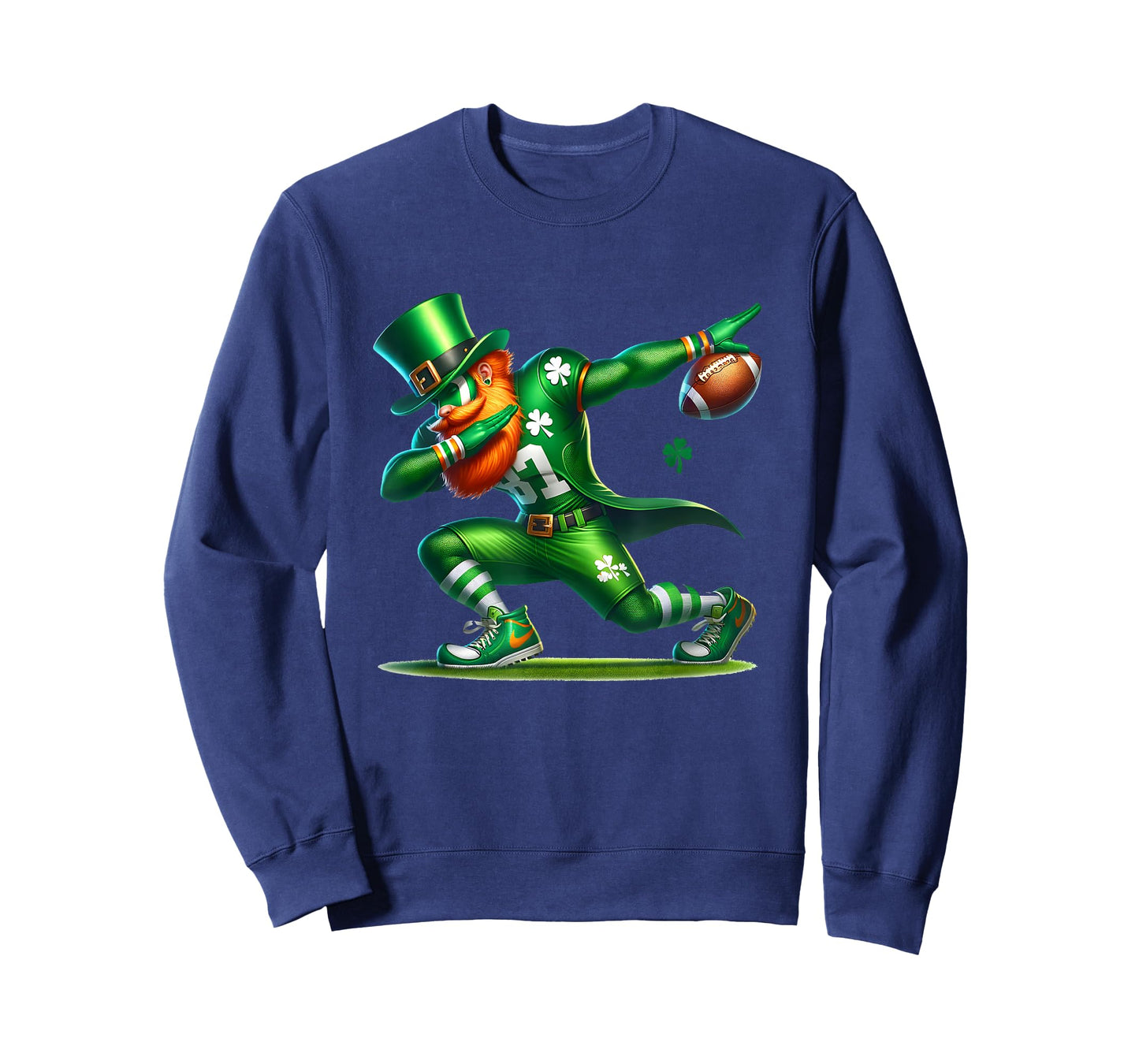 Dabbing Leprechaun Football St Patricks Day Boys Men Sports T-Shirt