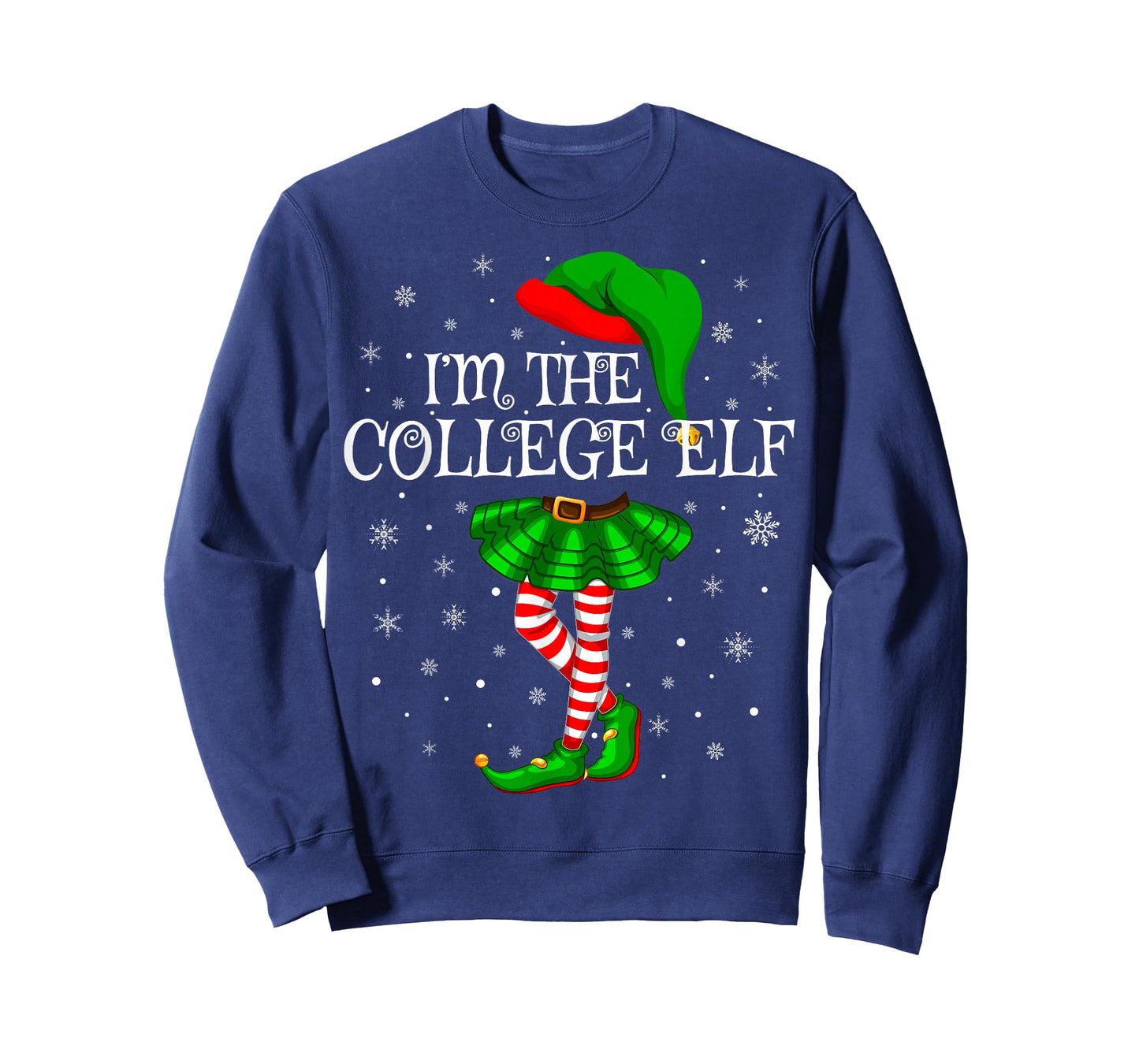 College Elf Christmas Family Group Women Girls Xmas Pajama T-Shirt