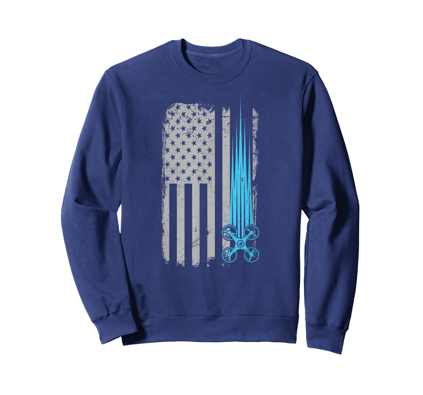 Drone Racing Distressed USA American Flag Quadcopter Pilot T-Shirt