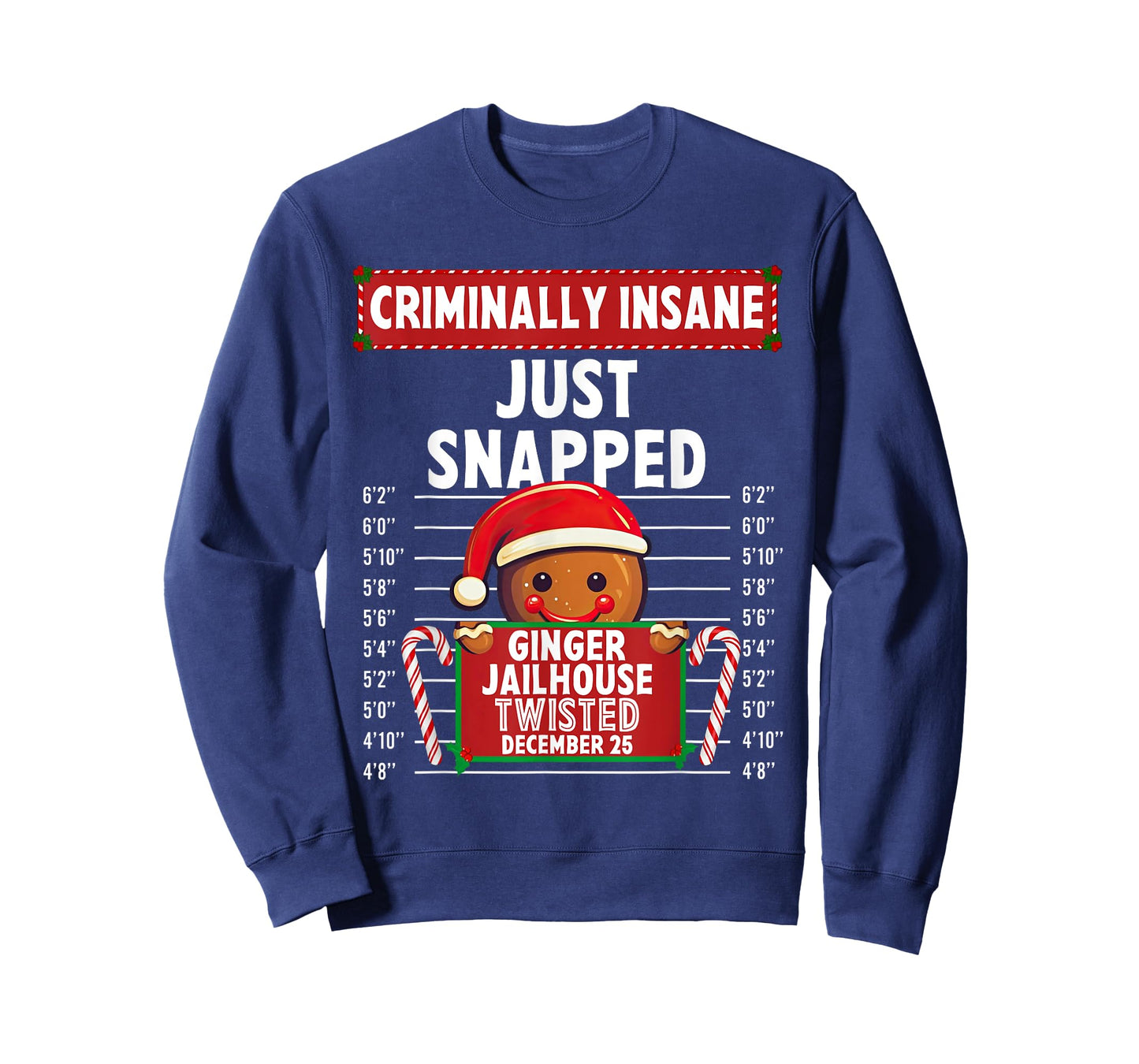 Criminally Insane Ginger Jailhouse Christmas Gingerbread T-Shirt