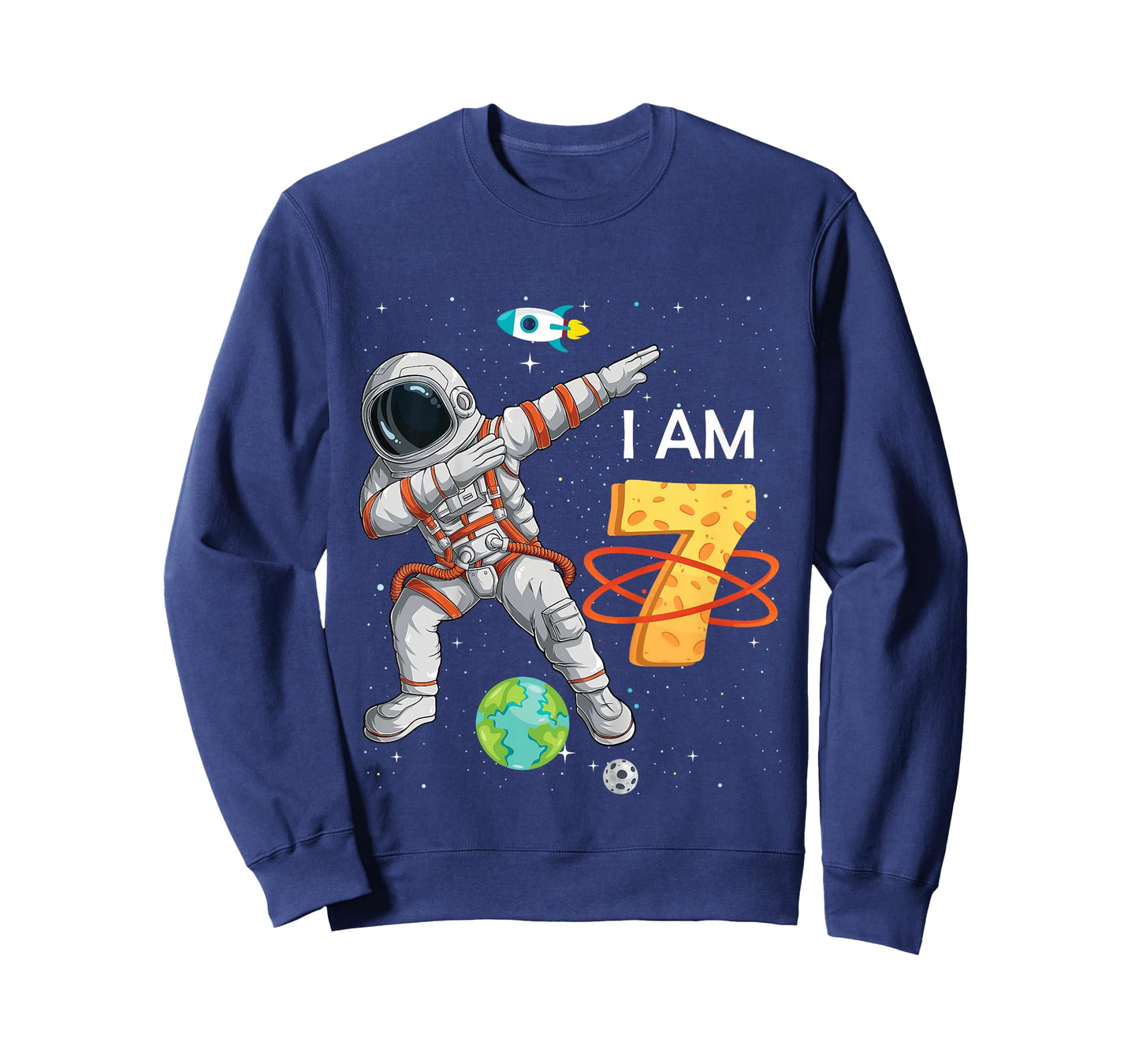 Kids Kids 7 Years Old Birthday Boy Astronaut Space 7th B-Day T-Shirt