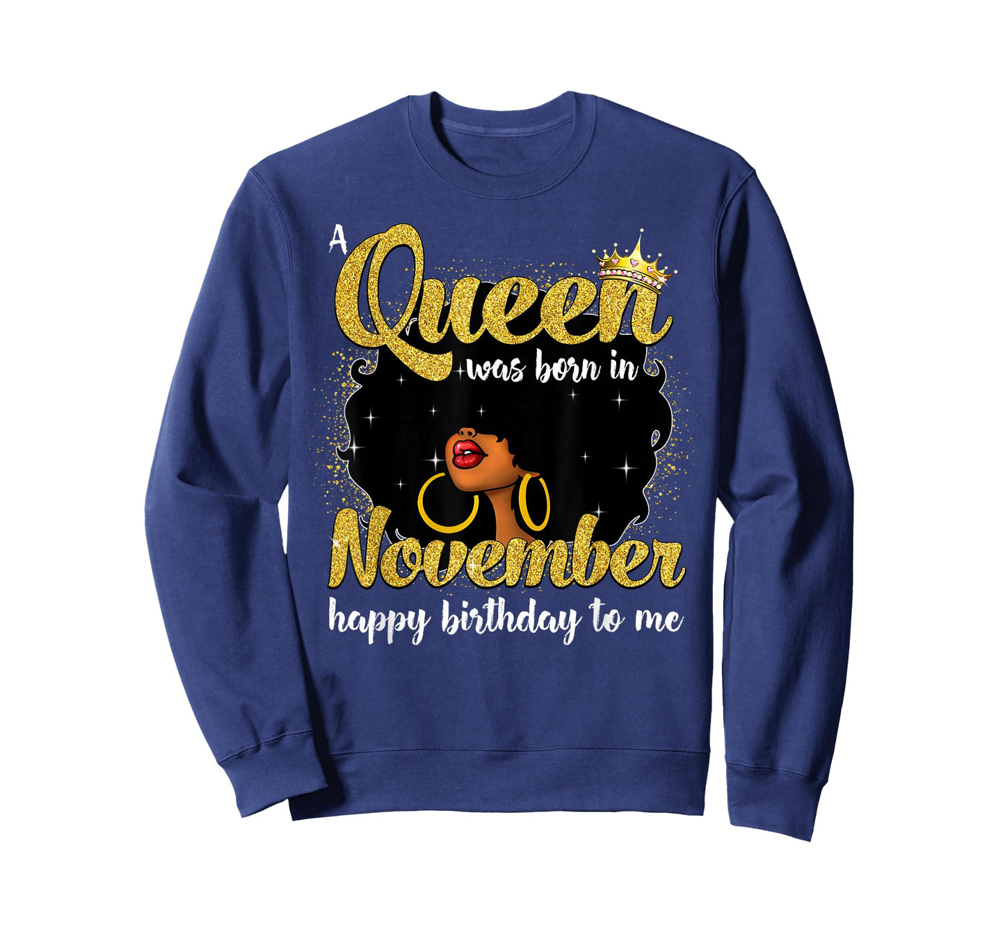 November Queen Afro Diva Natural Hair Black Woman Birthday T-Shirt