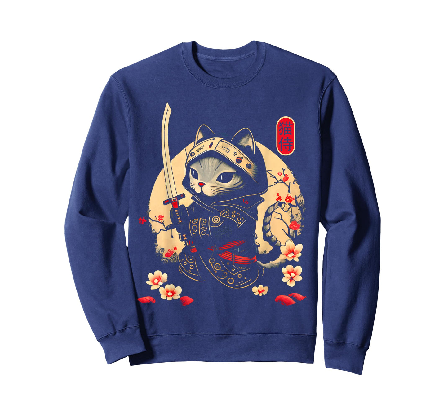 Japanese Samurai Cat Tattoo, Kawaii Ninja Cat T-Shirt
