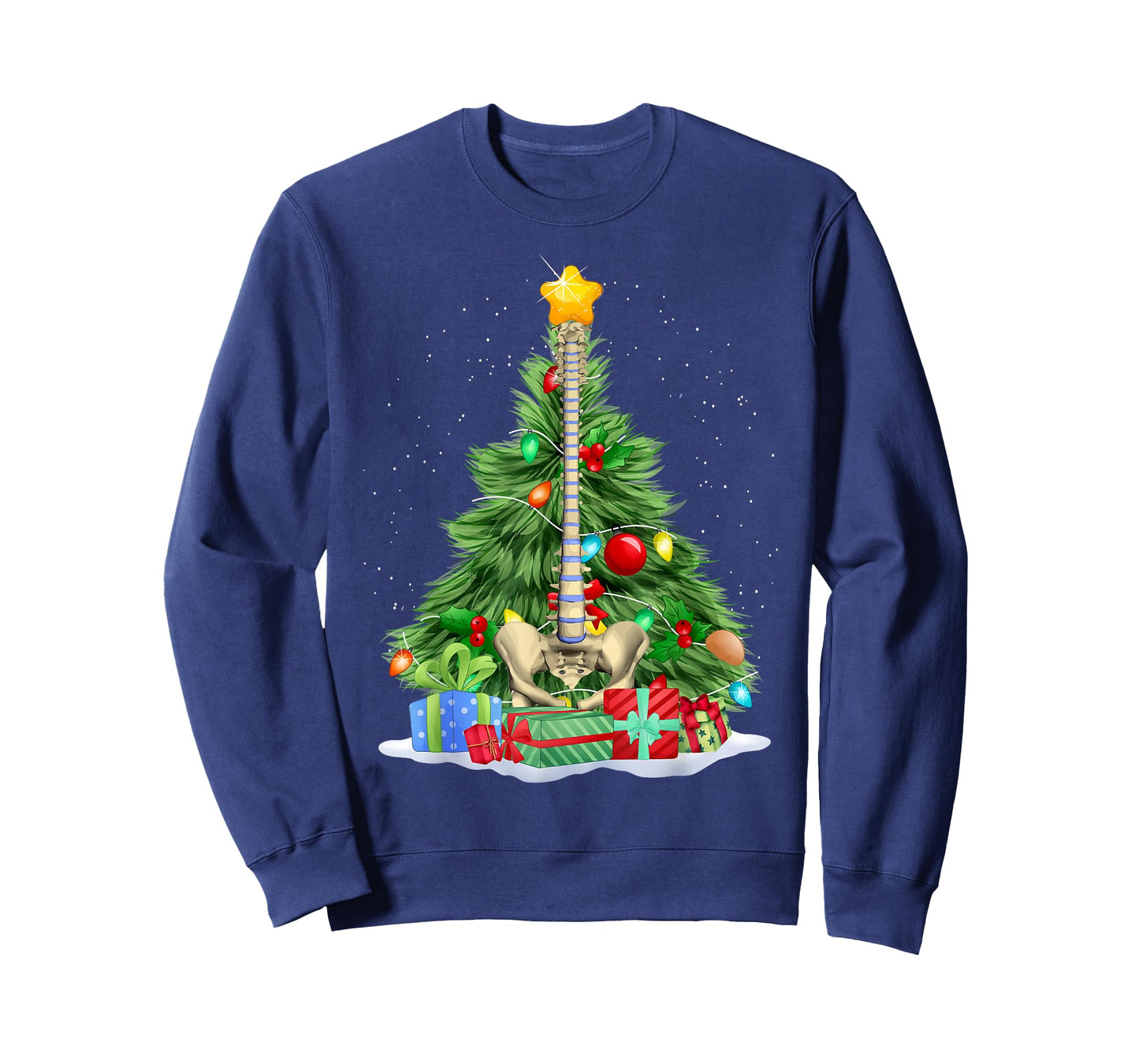 Chiropractic Spine Tree Chiropractic Anatomy Bone Christmas T-Shirt