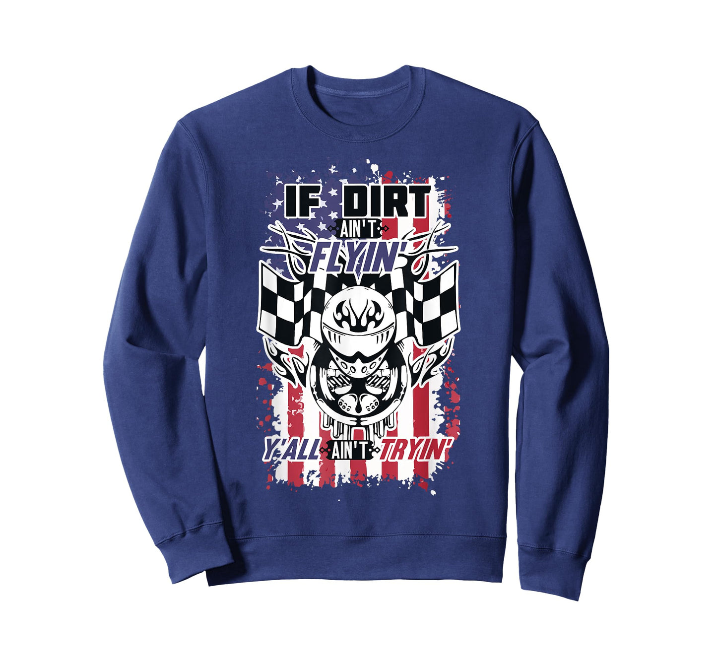 Patriotic Dirt Track, Motocross & Stock Car Racing T-Shirt T-Shirt