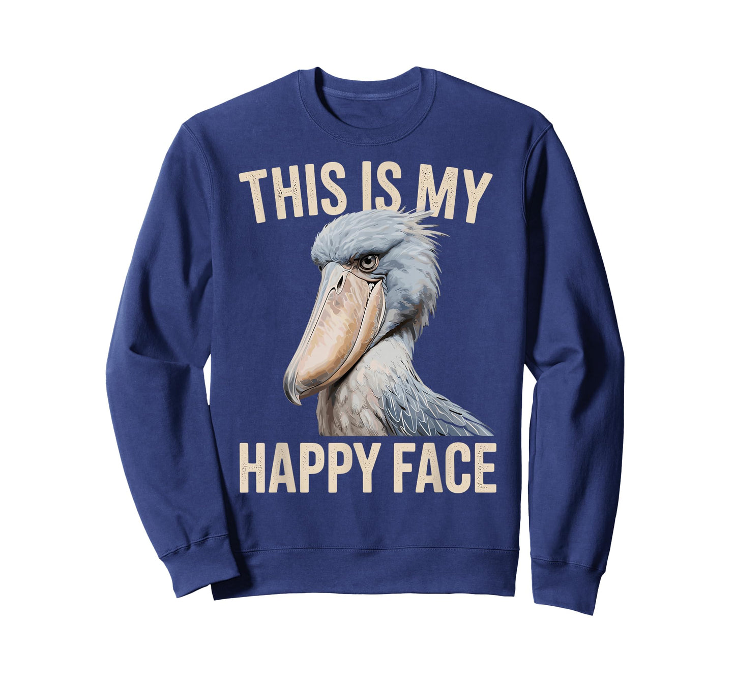 Funny Shoebill Stork Bird Happy Face T-Shirt