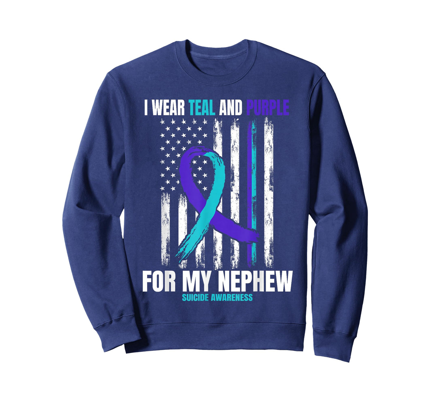 Suicide Awareness Prevention Women Men Nephew American Flag T-Shirt