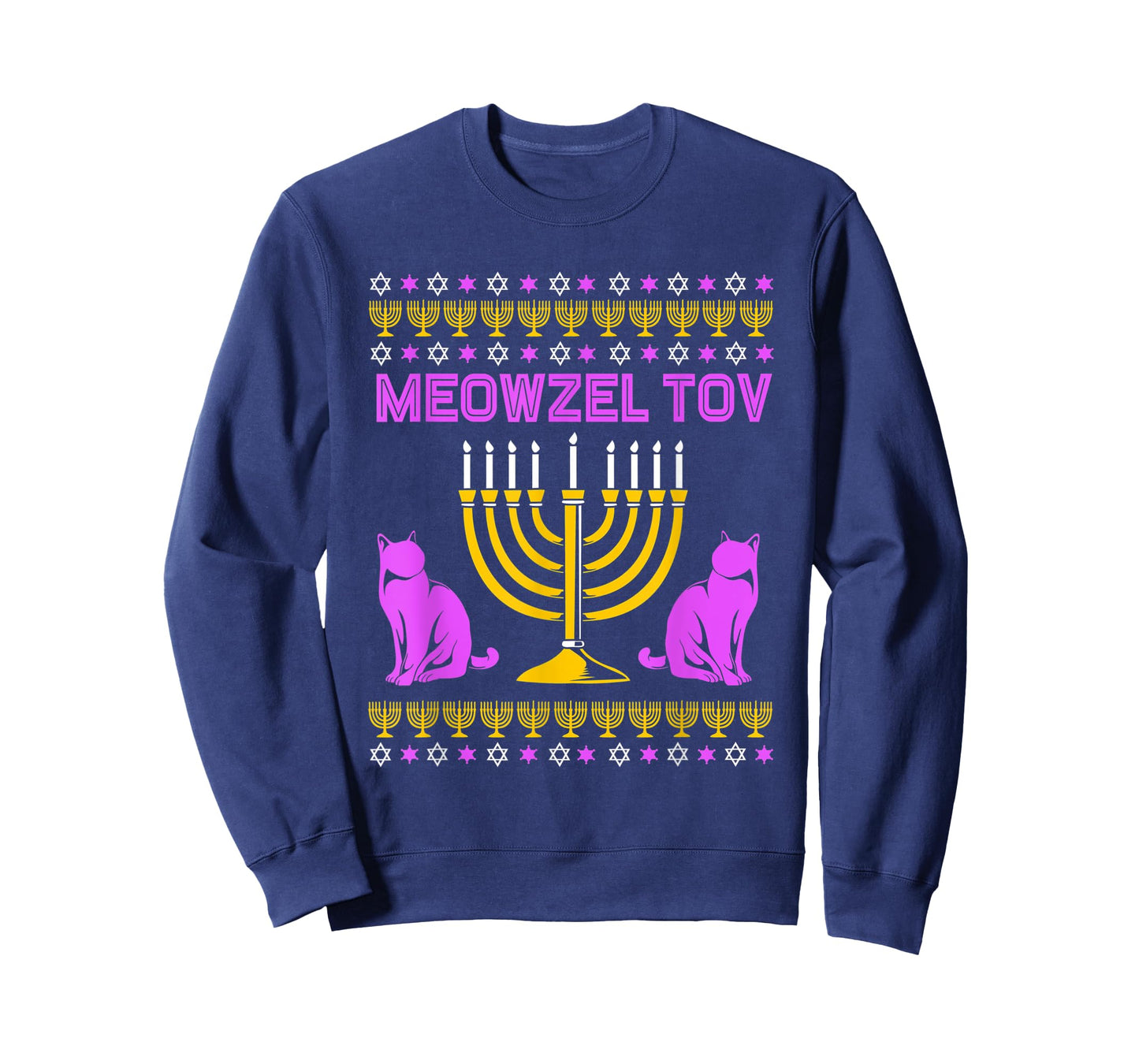 Hanukkah Cat Menorahs For Chanukah Meowzel Tov T-Shirt