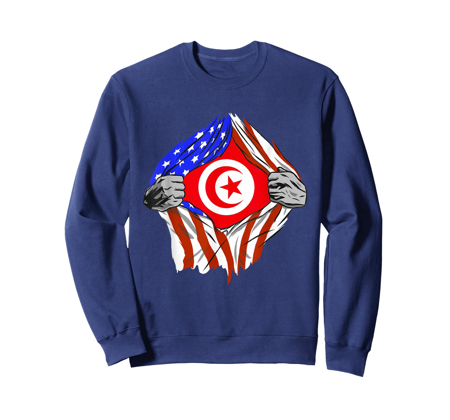 Tunisia America USA Chest Tunisian Pride Tunisian Flag T-Shirt