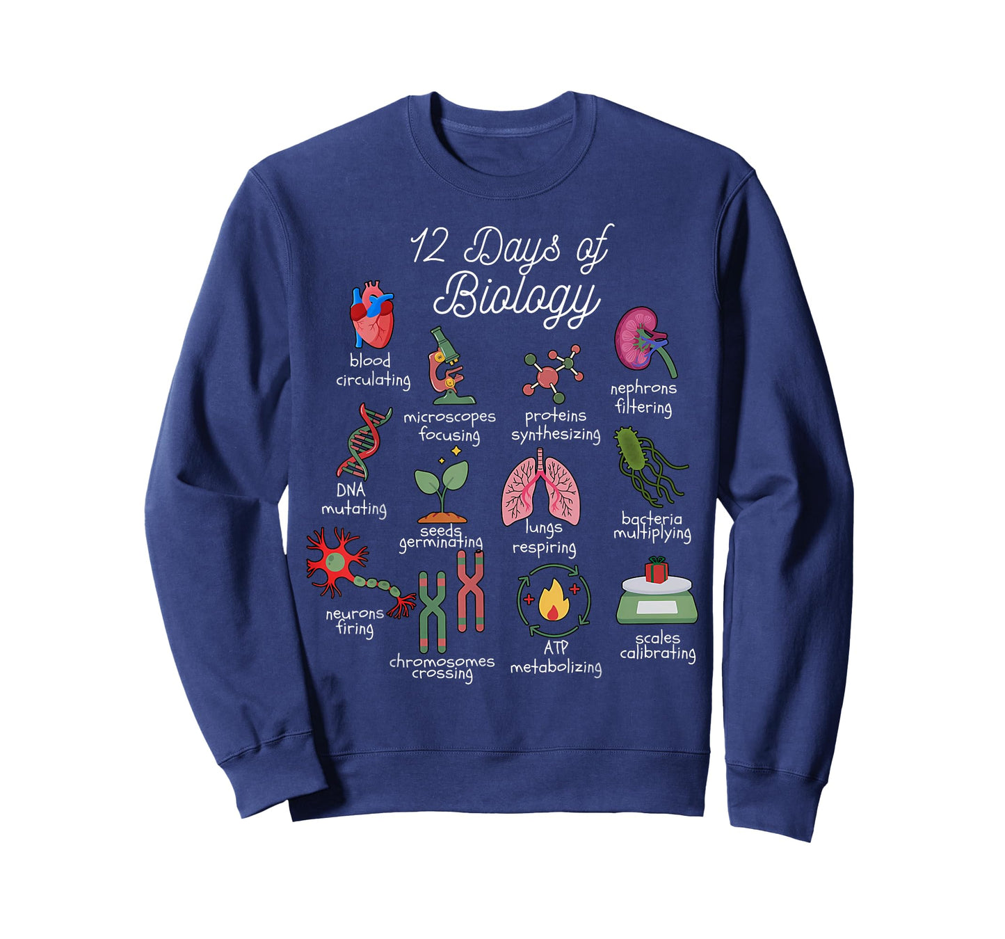12 Days of Biology Christmas Biology Science Teacher STEMS T-Shirt