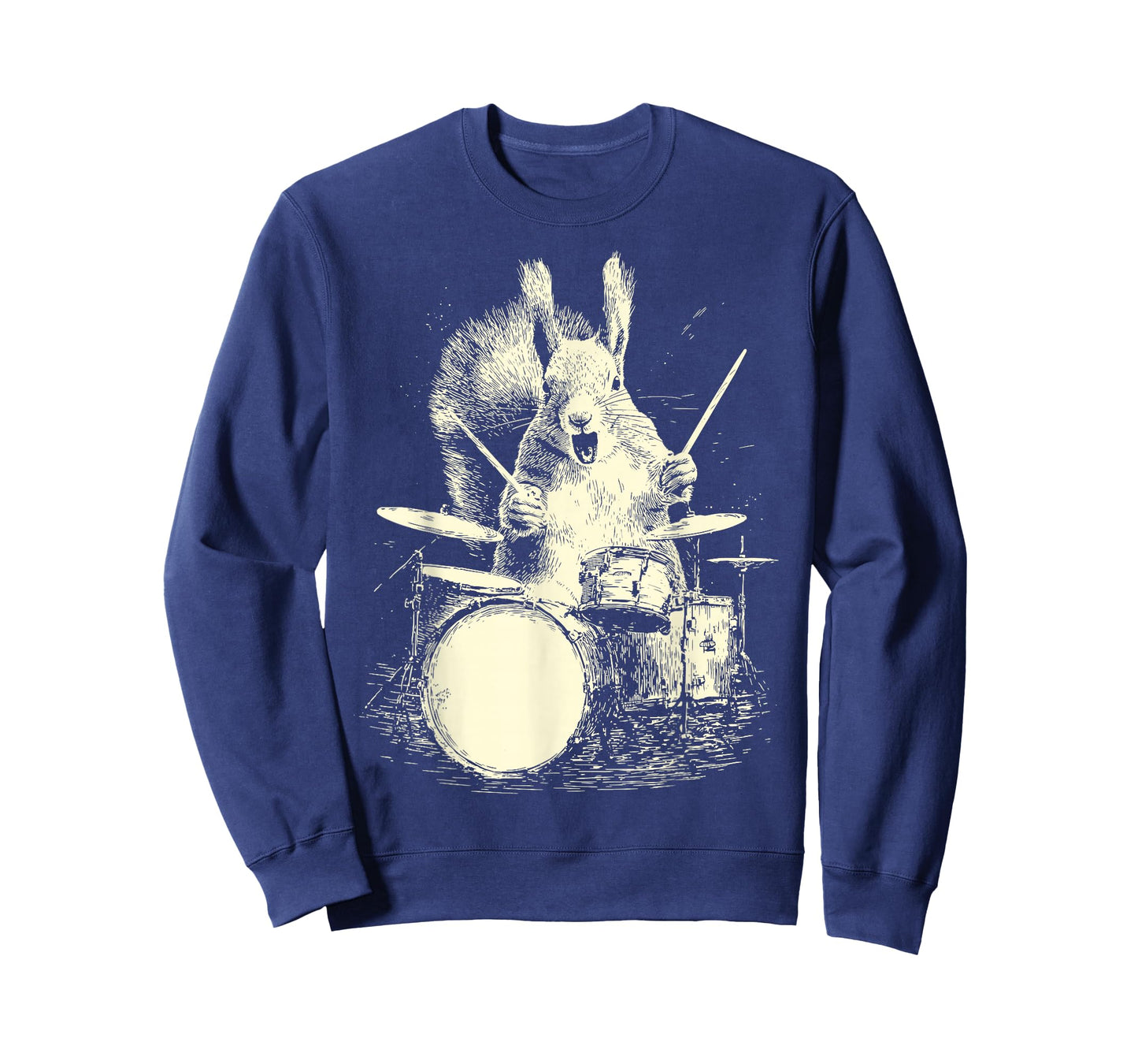 Squirrel Playing Drums Funny Music Animal Drummer Graphic T-Shirt