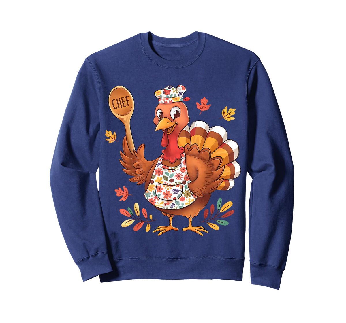 Funny Thanksgiving Chef Turkey Cute Fall Cooking Design T-Shirt