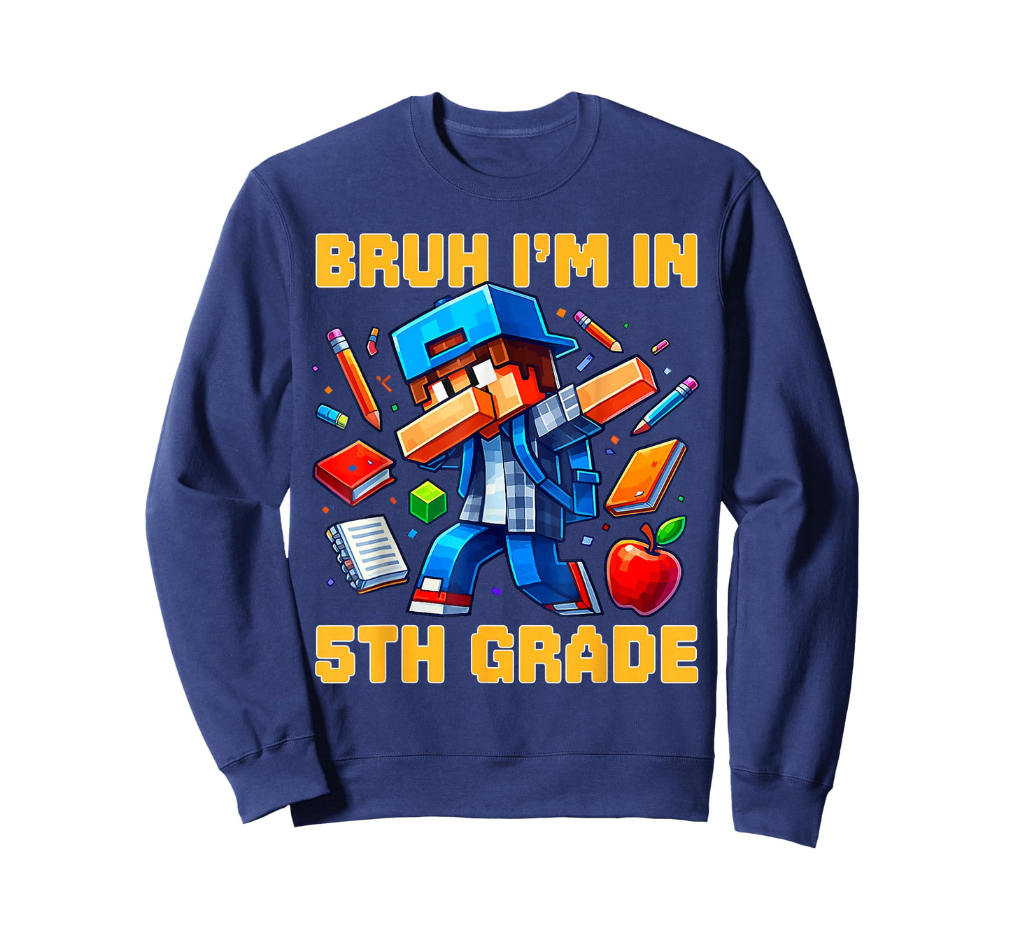 Bruh I'm in 5th Grade Dabbing Boys Kids Gamer Back to School T-Shirt