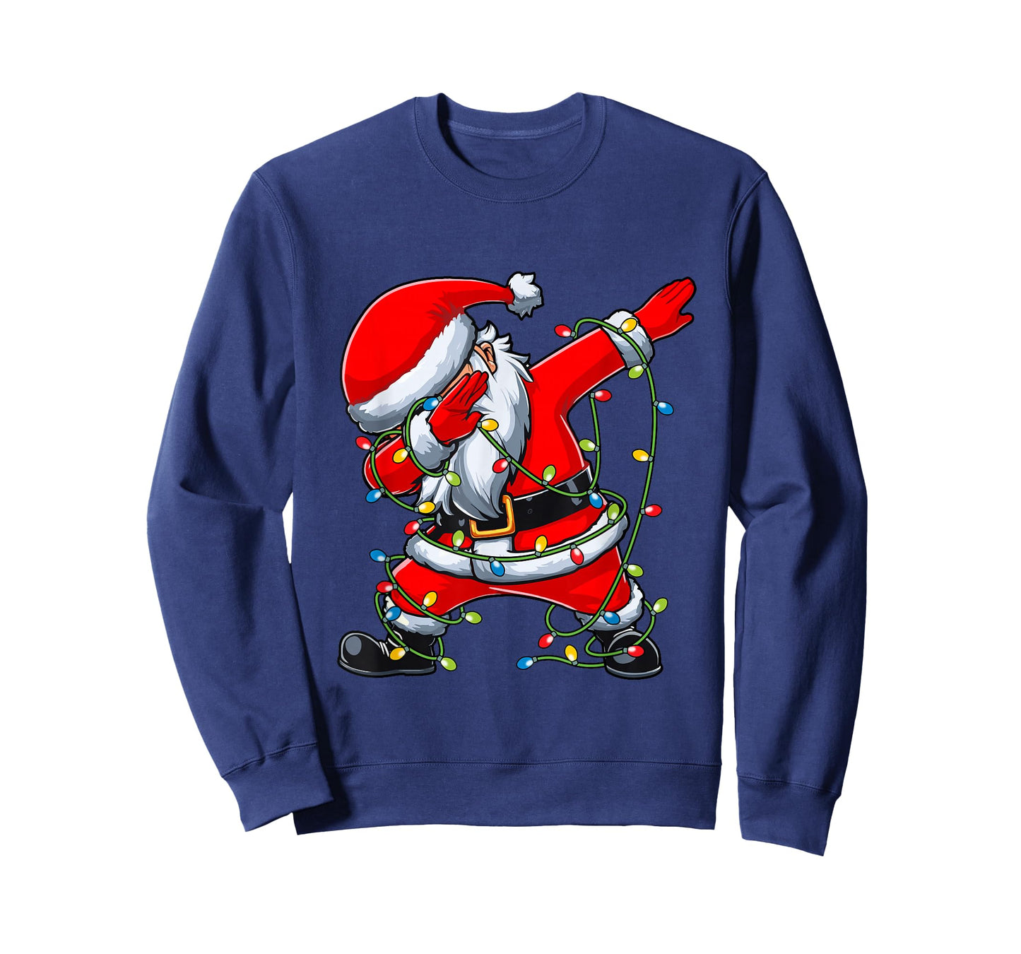 Santa Christmas Tree Lights Boys Girls Kids Dab Xmas T-Shirt