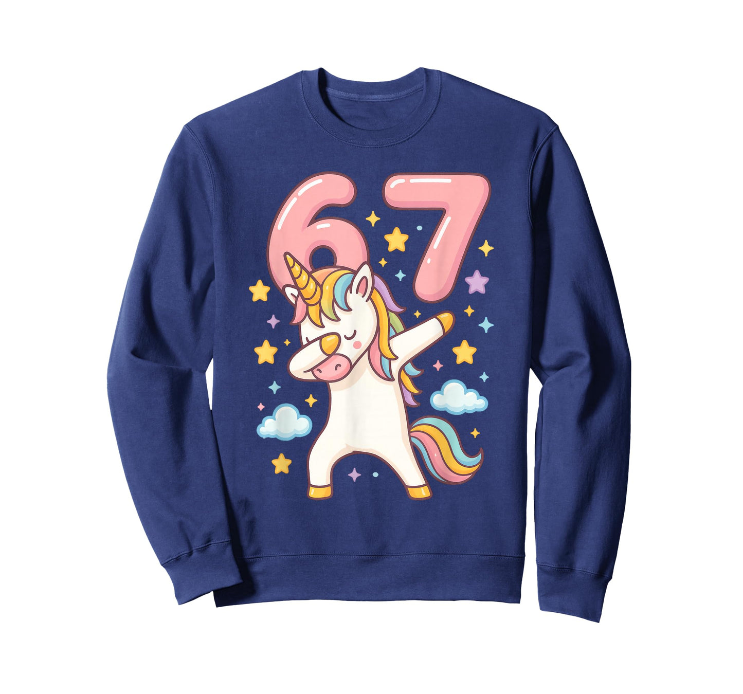 Unicorn 67 Meme Six Seven Funny Dabbing T-Shirt