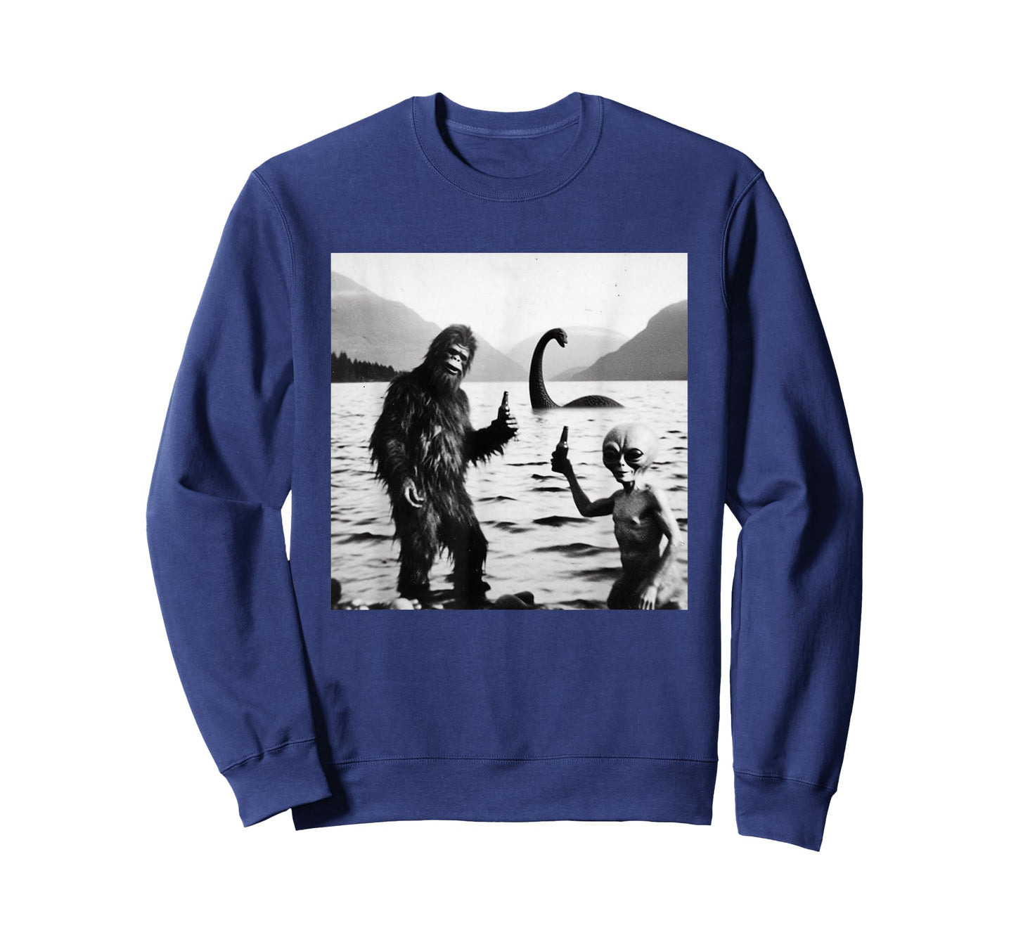 Funny Bigfoot Alien Loch Ness Monster Lake Gathering Novelty T-Shirt
