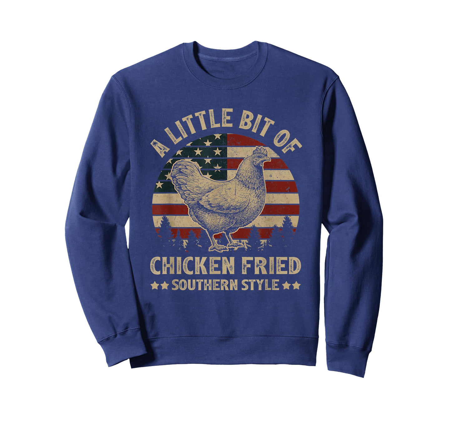 A Little Bit of Chicken Fried Southern Style USA FLag T-Shirt for Women Men