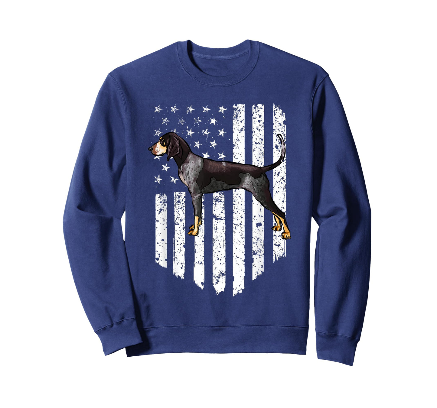 Black White American Flag Bluetick Coonhound 4th Of July USA T-Shirt