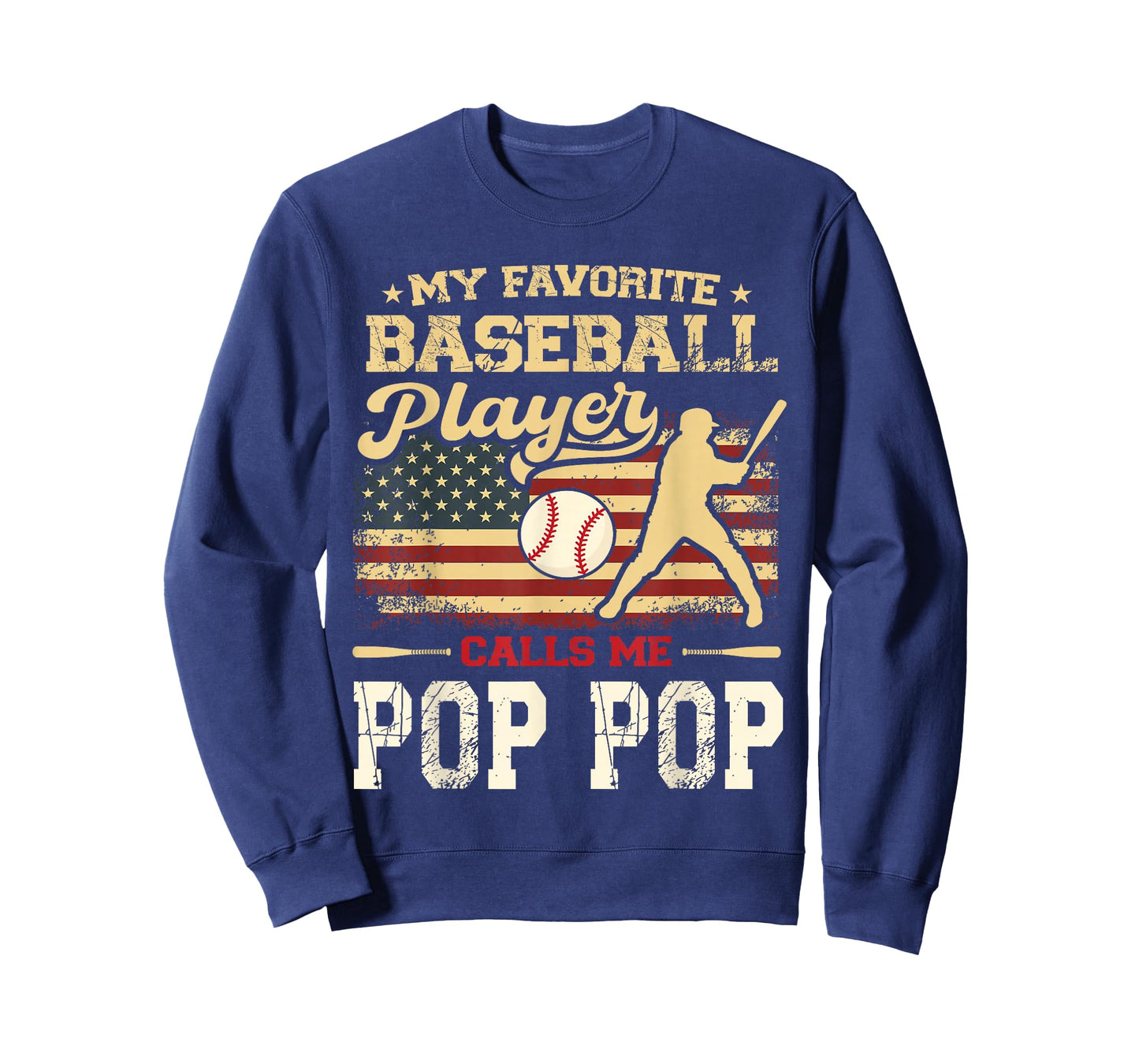 My Favorite Baseball Player Calls Me Pop Pop US Flag T-Shirt