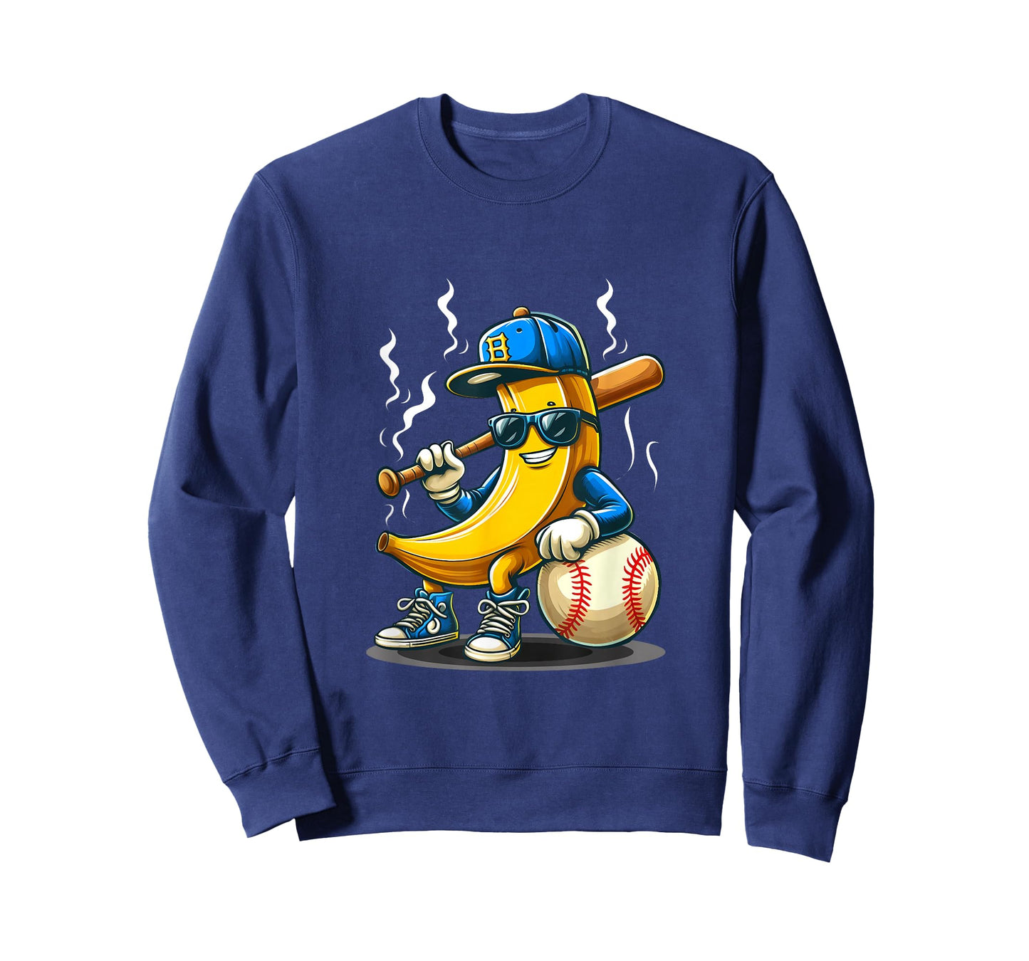 Banana Wearing Sunglasses Hat Playing Baseball Player Fruit T-Shirt