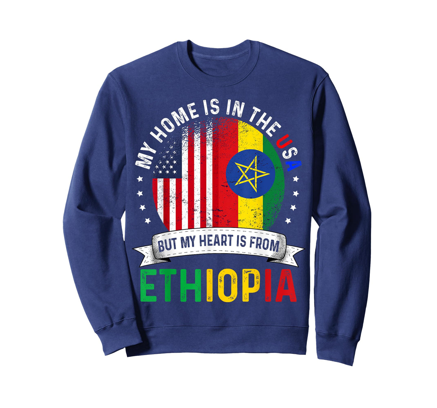 Ethiopian American Patriot Heart is from Ethiopia Flag T-Shirt