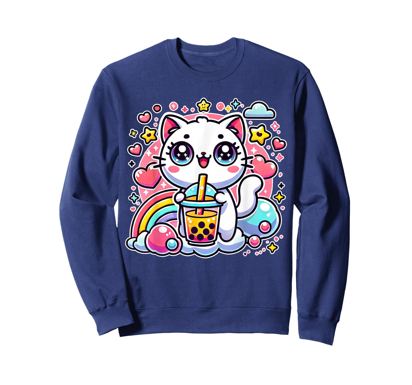 Cute Cat Boba Tea Bubble Tea Anime Kawaii Neko Gift Idea T-Shirt