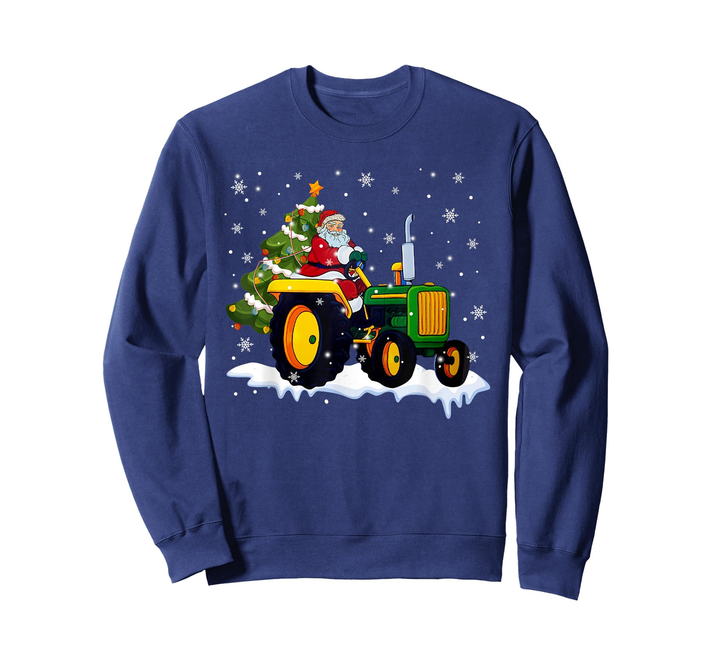 Christmas Santa Claus Riding Tractor Xmas Tree Tractor Lover T-Shirt