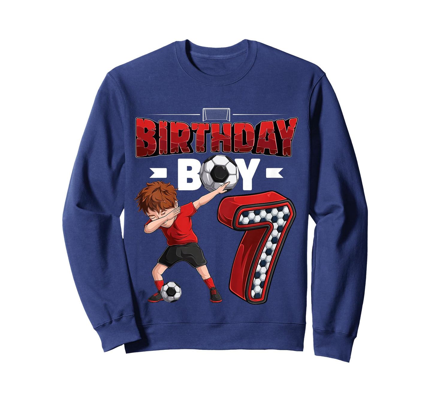 Kids Dabbing boy 7 Year Old Soccer Player 7th Birthday Party T-Shirt