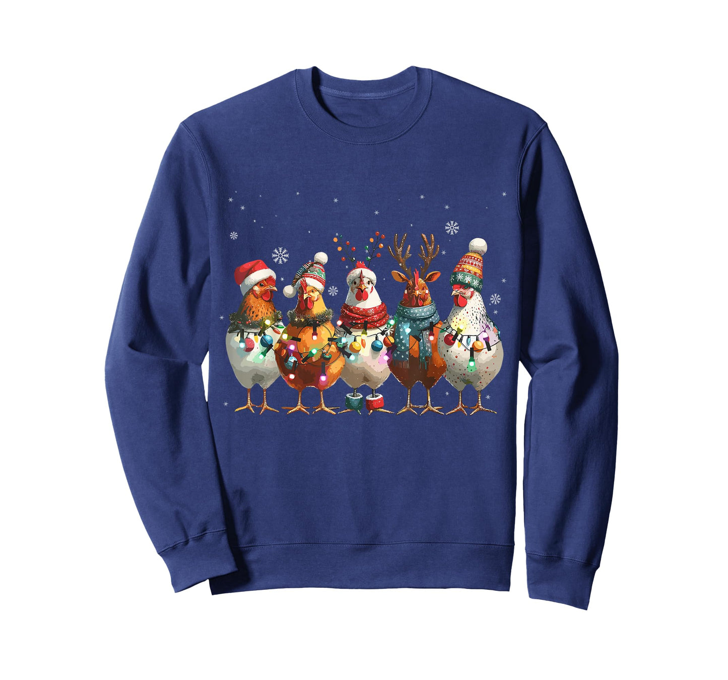 Christmas Lights Chicken Santa Funny Xmas Tree Chicken T-Shirt
