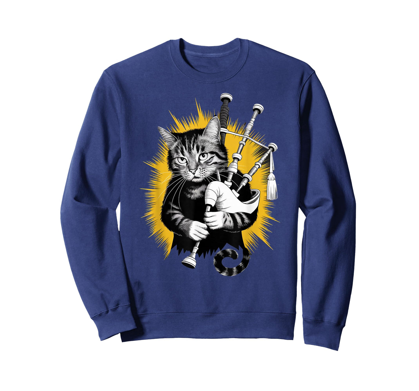 Rockstar Piper Cat on Cat Bagpipes T-Shirt