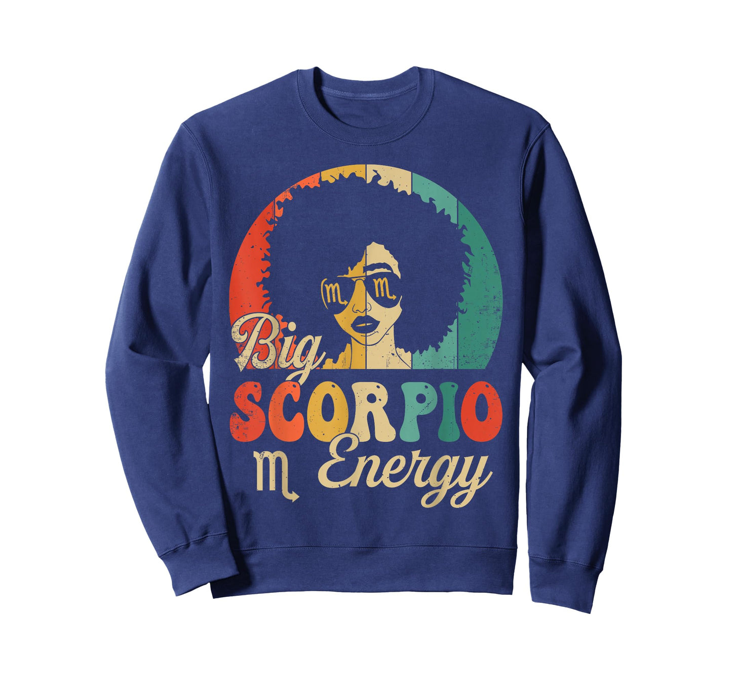 Big Scorpio Energy Afro Woman Retro Sunset Zodiac Sign T-Shirt