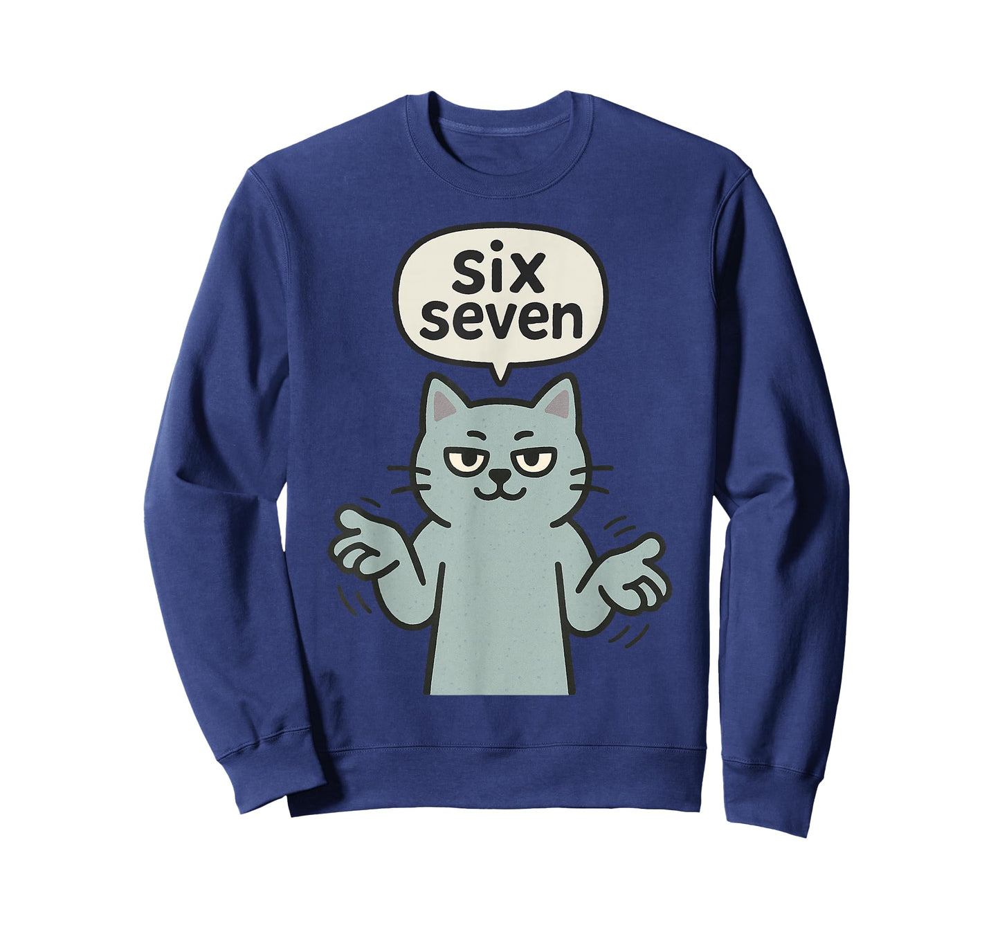67 Six Seven 6-7 Cat - Funny Kids Gaming Brainrot Meme T-Shirt