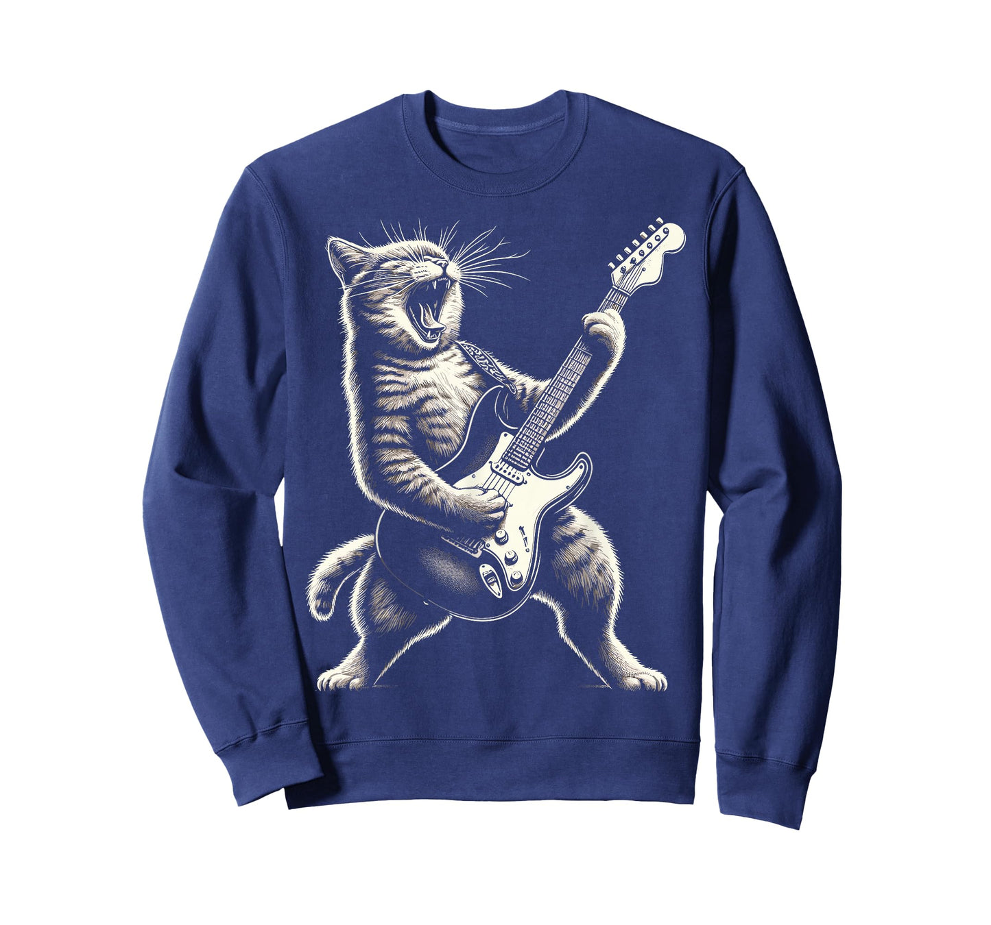 Cat Playing Guitar Rock and Roll T-Shirt