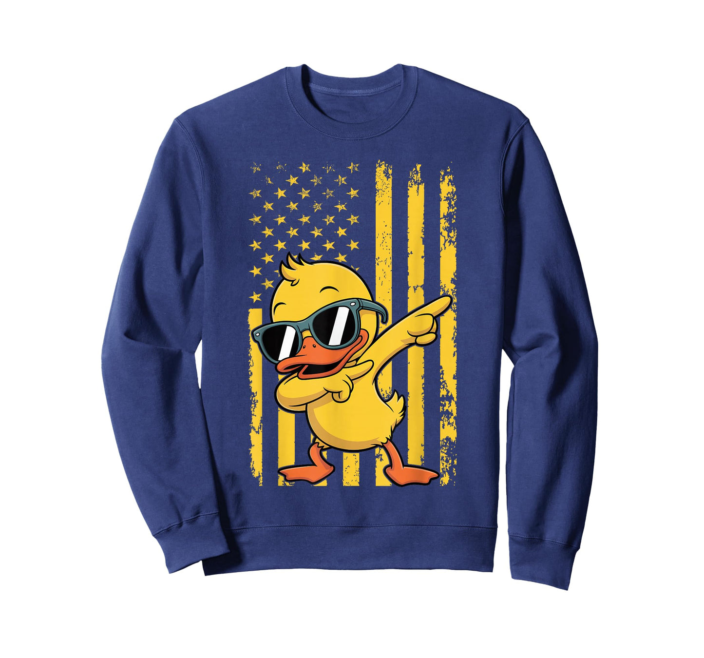 Graphic Duck Retro American Flag Dabbing Duck T-Shirt