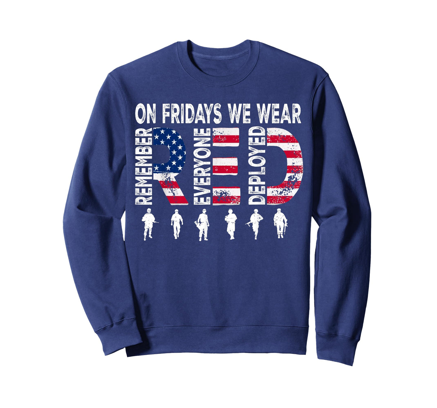 On Friday We Wear Red Friday Military Support troops US Flag T-Shirt