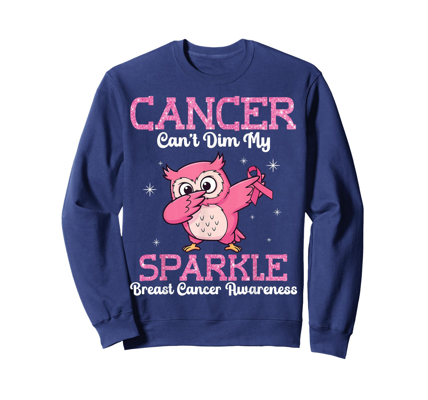 Cute Owl Dabbing Cancer Can’t Dim Me Breast Cancer Awareness T-Shirt