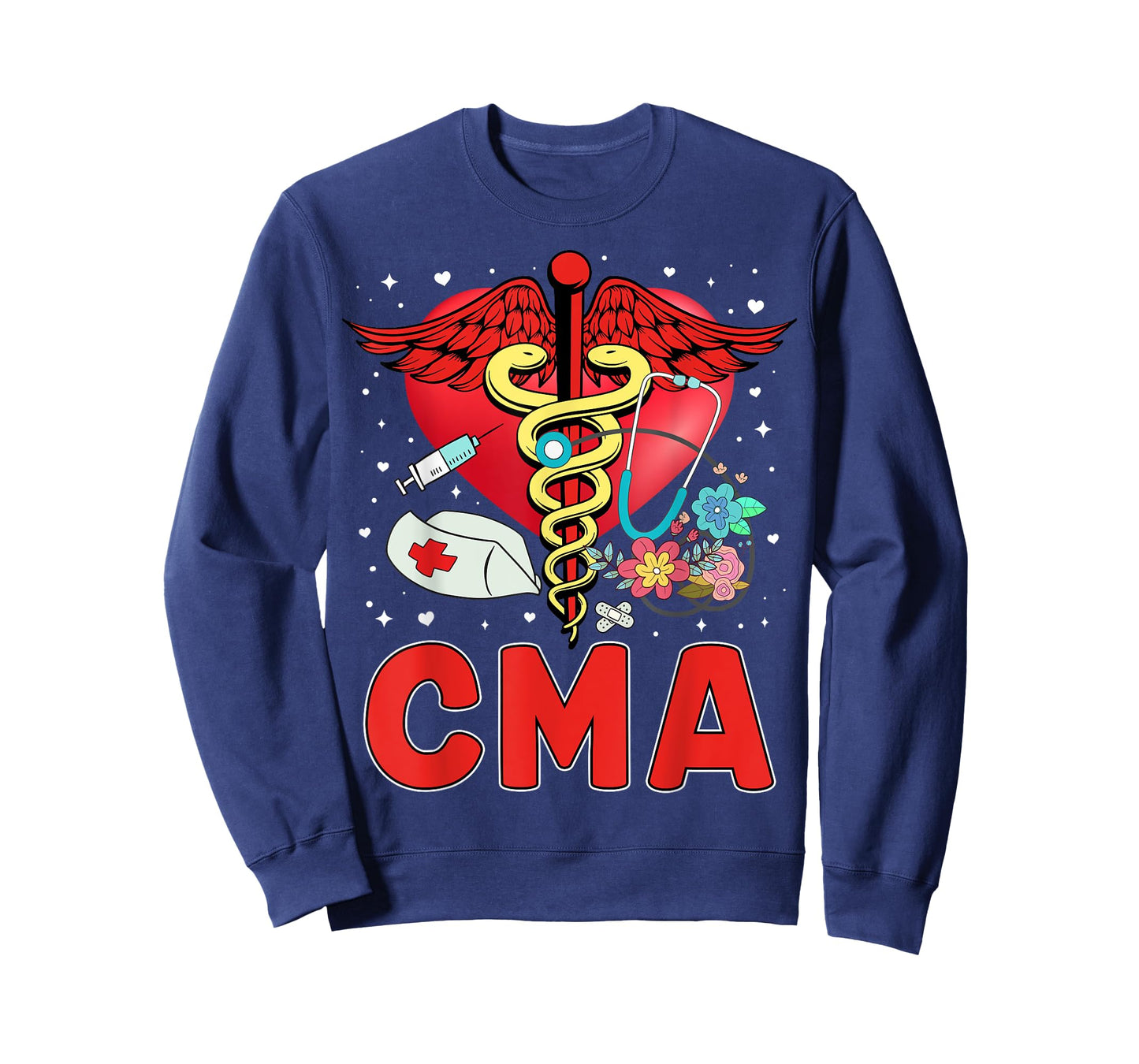 Cute CMA Shirt For Women Caduceus Stethoscope Heartbeat T-Shirt