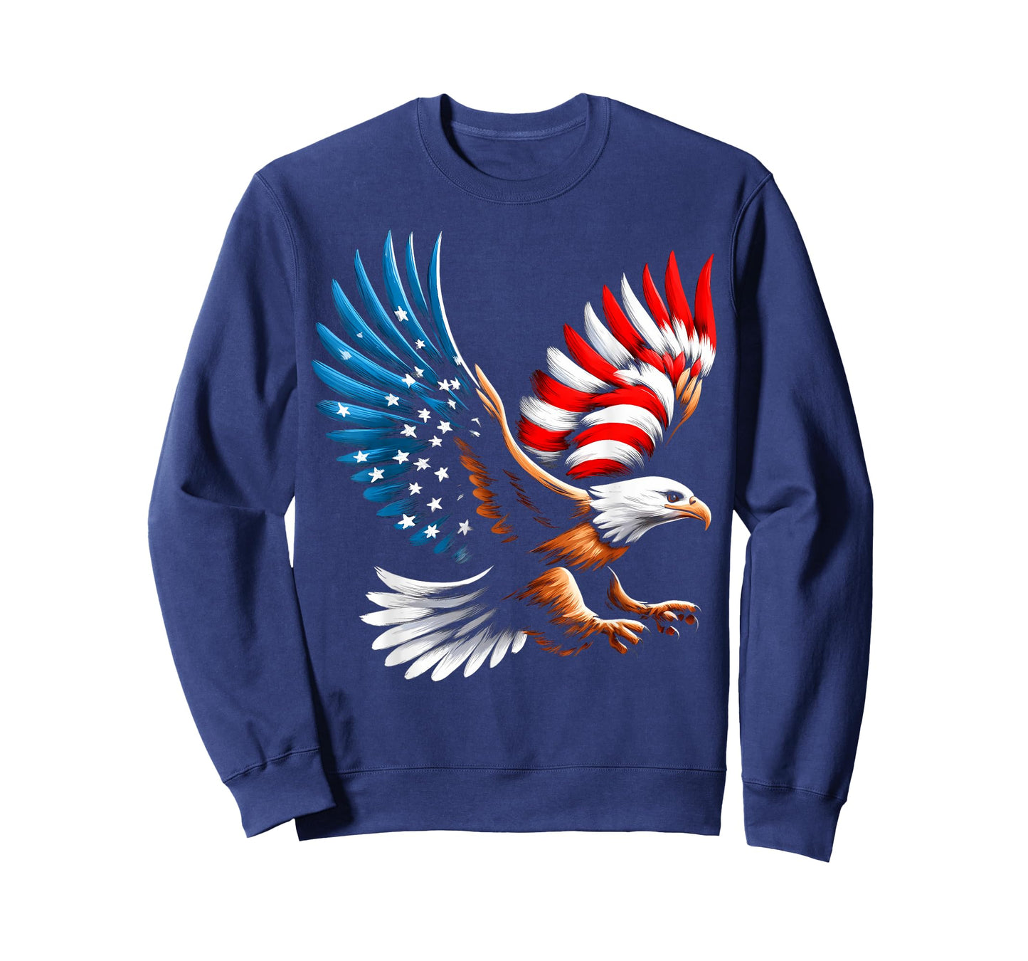 Bald Eagle & Patriotic American Flag 4th of July Women Girls Kids Men T-Shirt
