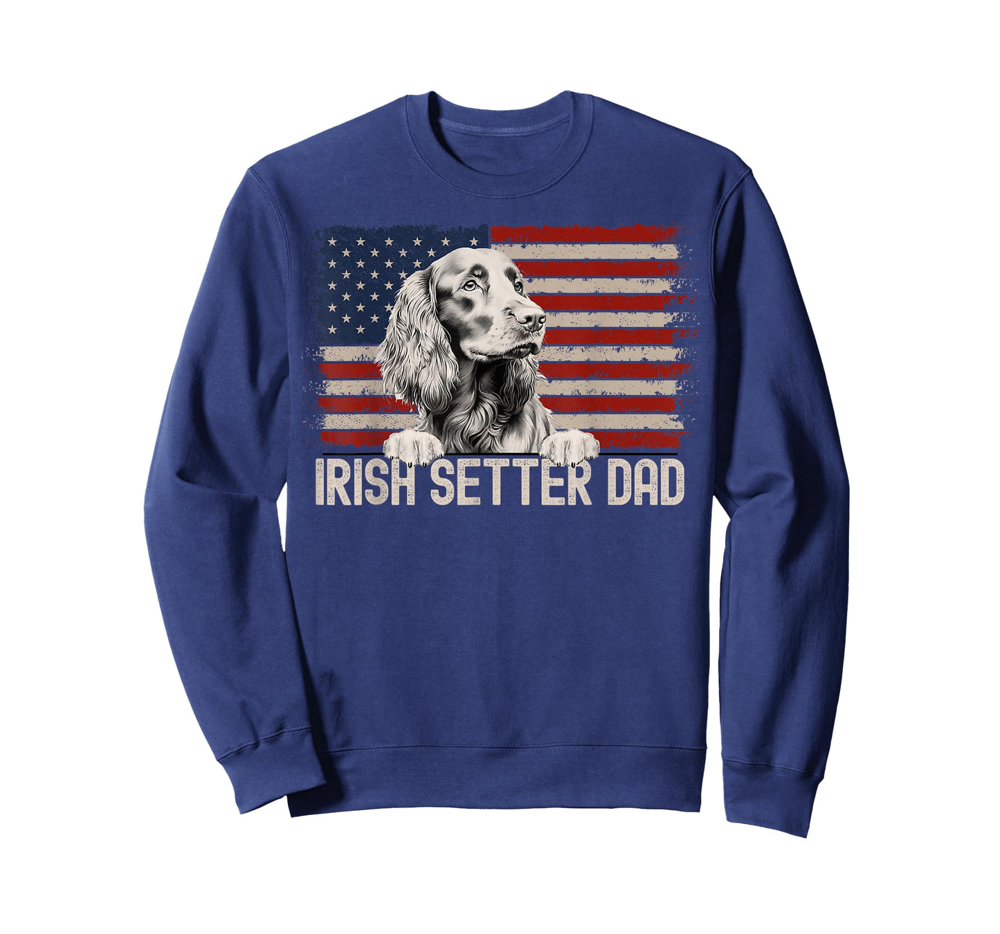 Best Dog Dad Ever American Flag - Irish Setter Dad T-Shirt
