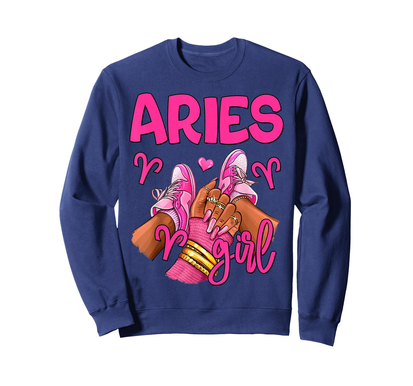 Aries Girl Birthday Queen Women Sneakers Zodiac Sign T-Shirt