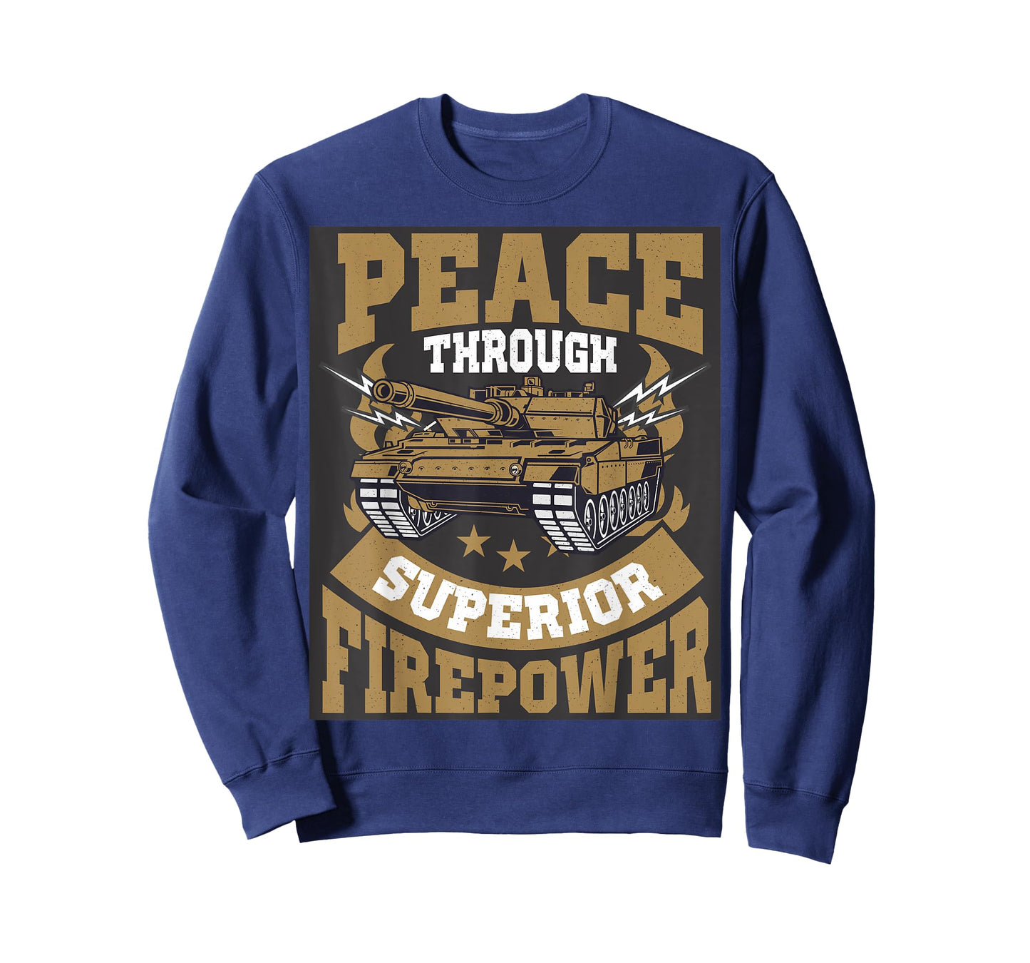 Peace Through Superior Firepower USA Flag Soldier Military T-Shirt for Women Men