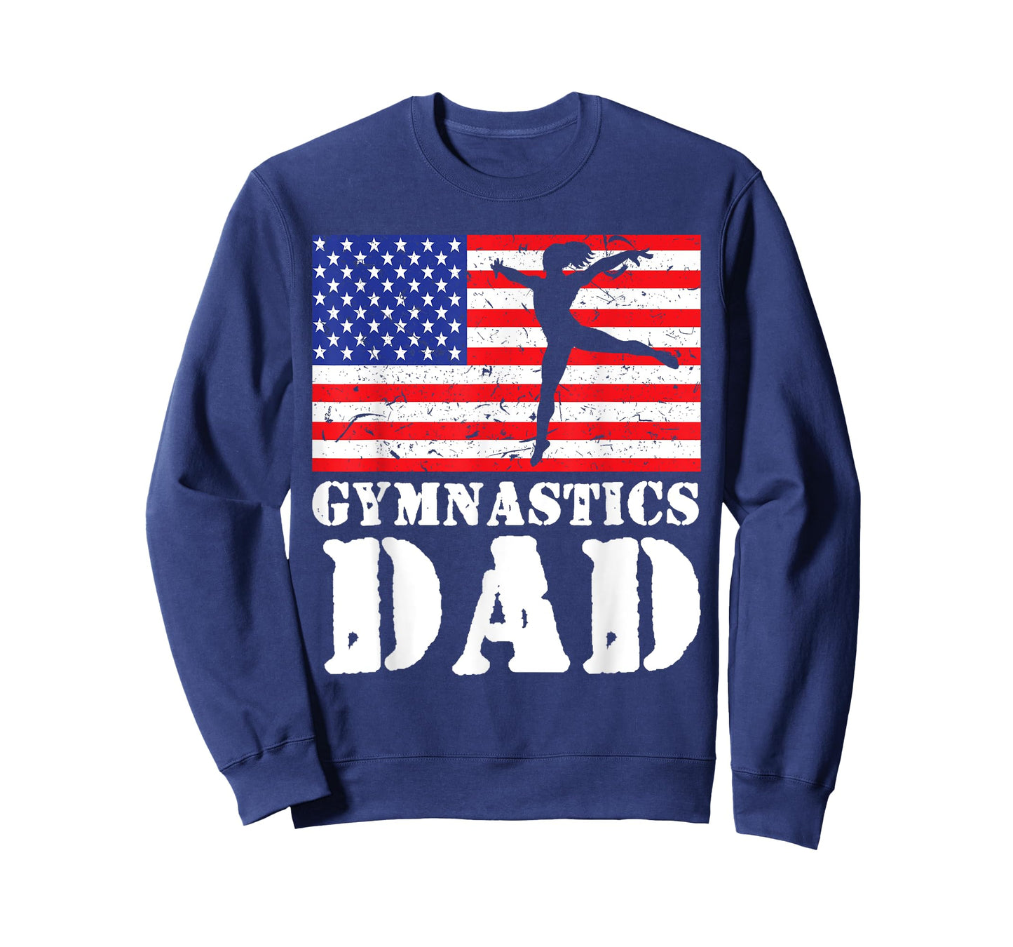 USA American Distressed Flag Gymnastics Dad Men Gift For Him T-Shirt