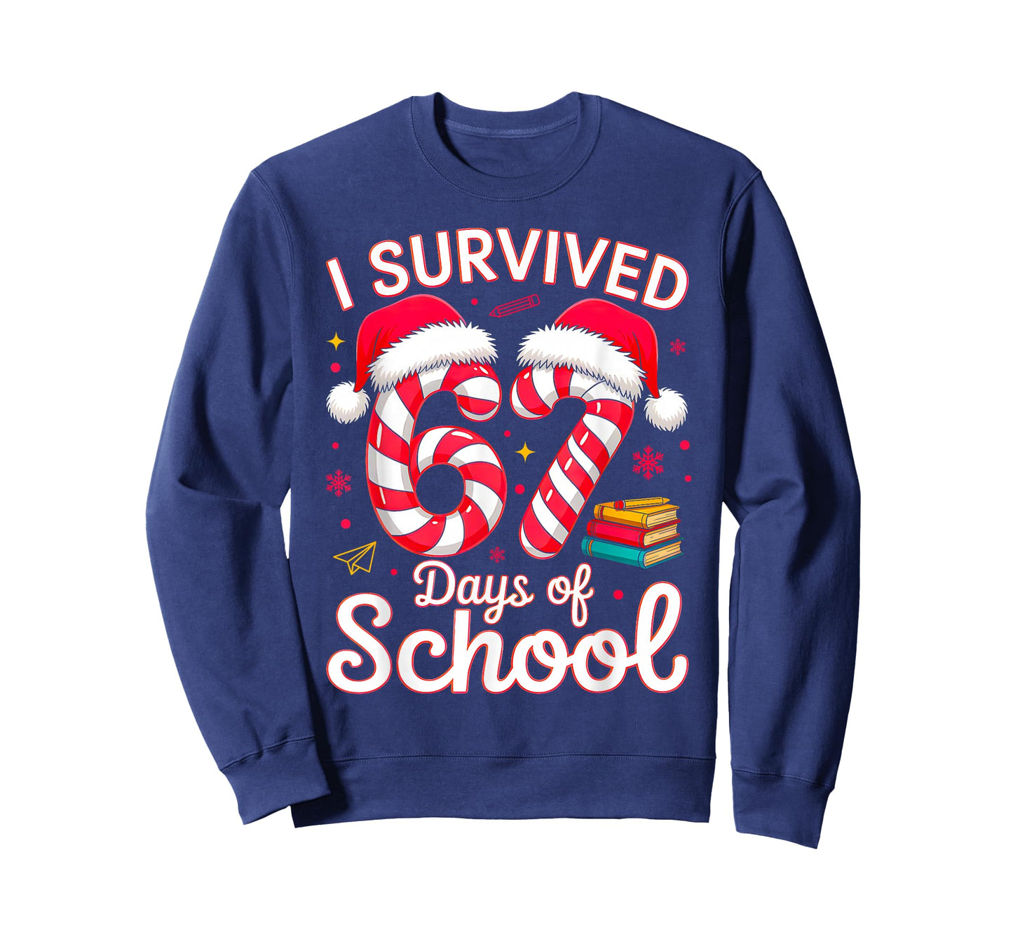 I Survived 67 Days of School Six Seven 6 7 Meme 67 Christmas T-Shirt