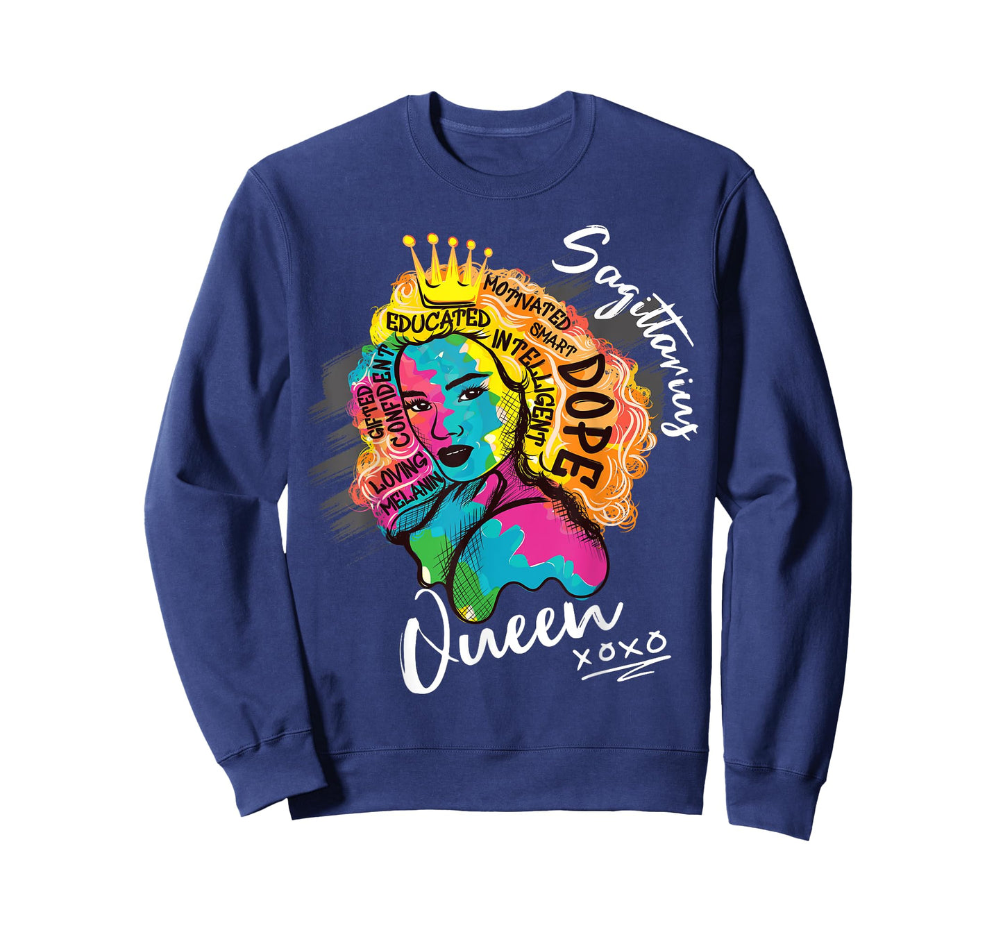 Sagittarius Queen Zodiac Sign With Dope Melanin Black Women T-Shirt