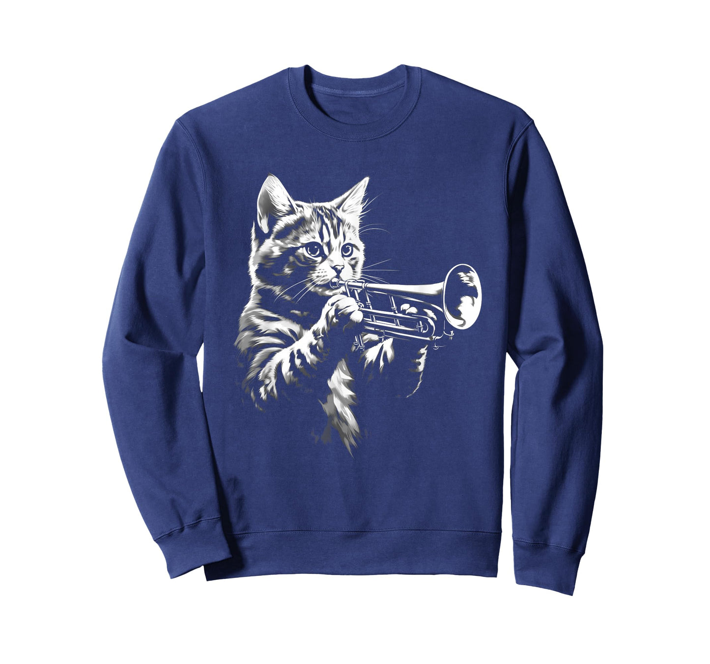 Cat Playing Trumpet Vintage Jazz Musician Trumpeter T-Shirt