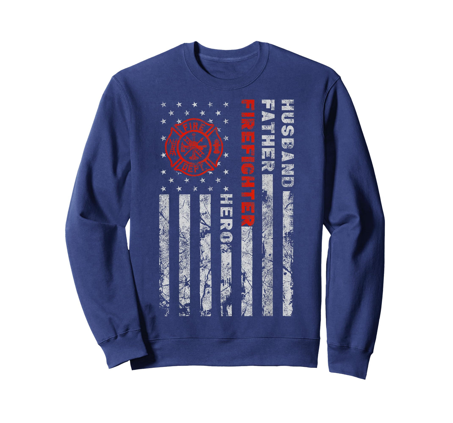 Husband Father Firefighter Hero | Firefighter USA flag gift T-Shirt